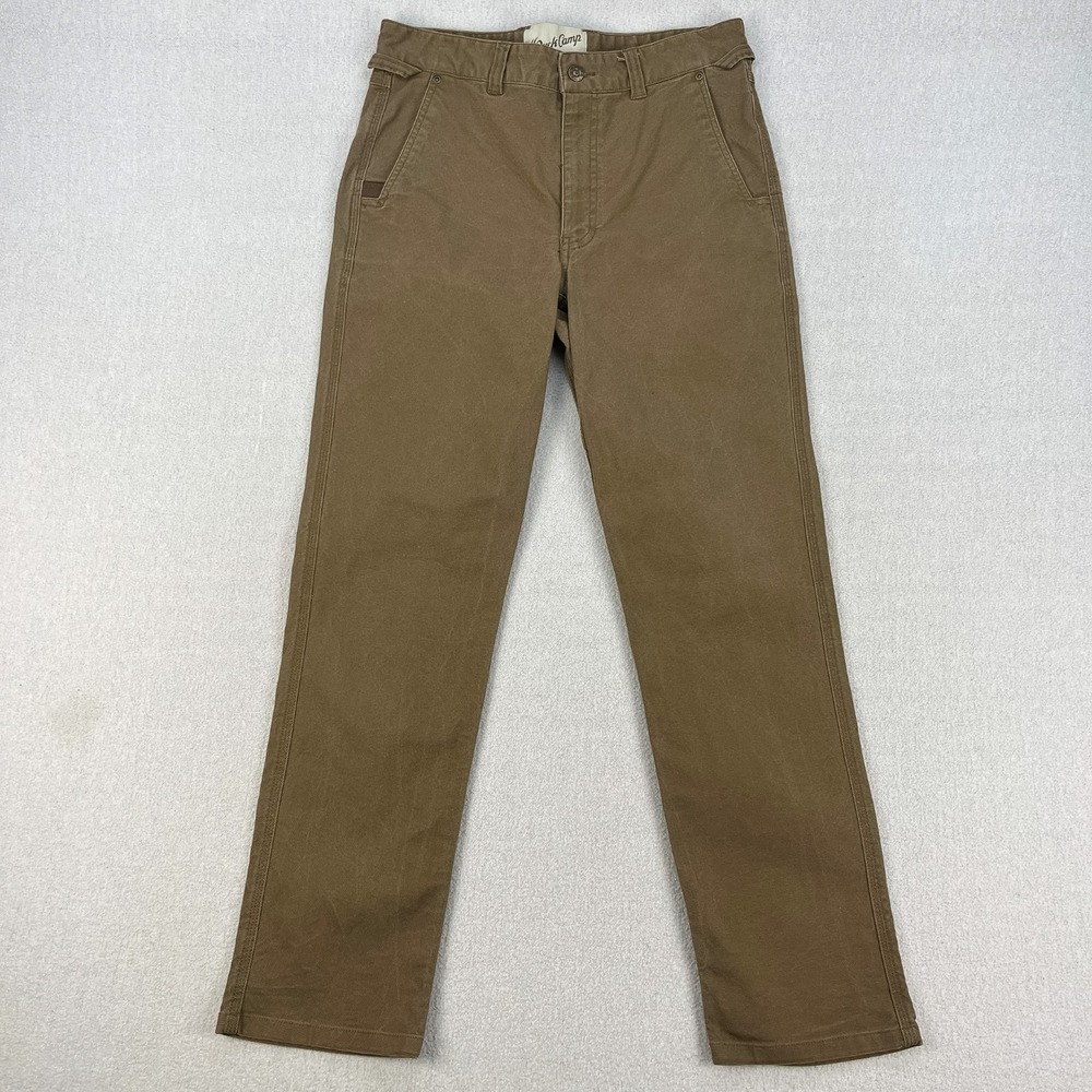 Duck Camp Brush Pants Mens 32R (32x30) Dark Beige Stretch Canvas Cordura Hunting